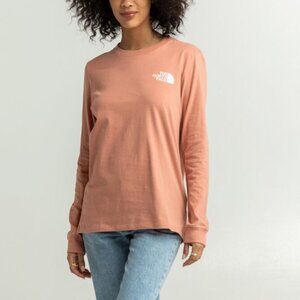 THE NORTH FACE Proud Brand Womens Rose Long Sleeve logo Tee Shirt